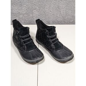 Sorel Women's Out N About Shoes Mid Top Sneakers Lace Up Black Size US 11